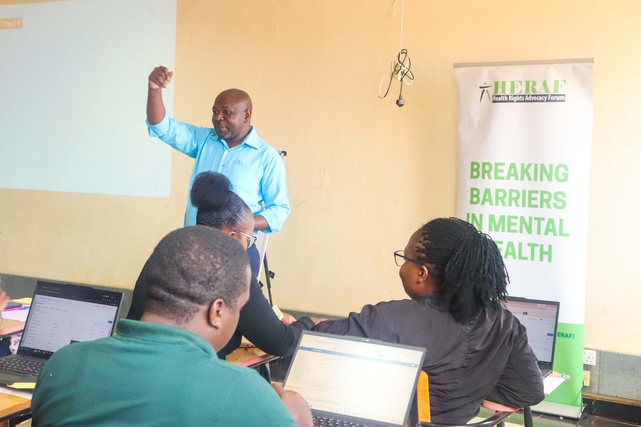 Walter Andande facilitating TaifaCare onboarding for healthcare workers in Embu County